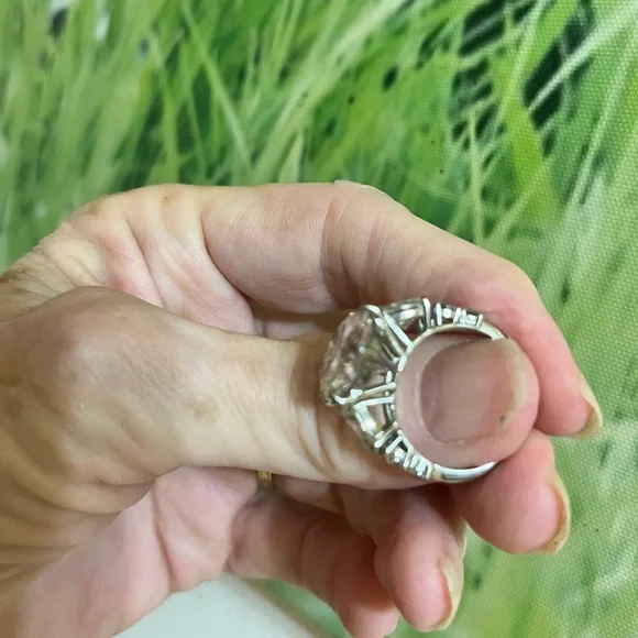 Silver & Created Diamond Ring - Picture 7 of 12